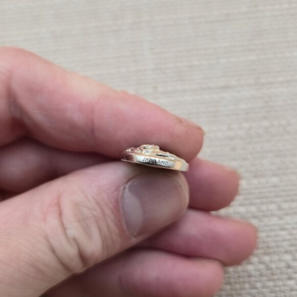 Sterling Silver Irish Claddagh Sodalite Stone Dangle Earrings A5389 - Picture 6 of 8